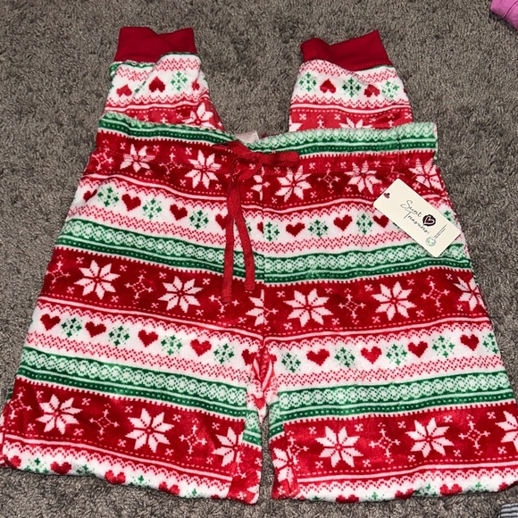 Secret Treasures Festive Red and Green Kids Pajama Bottoms - Picture 1 of 5